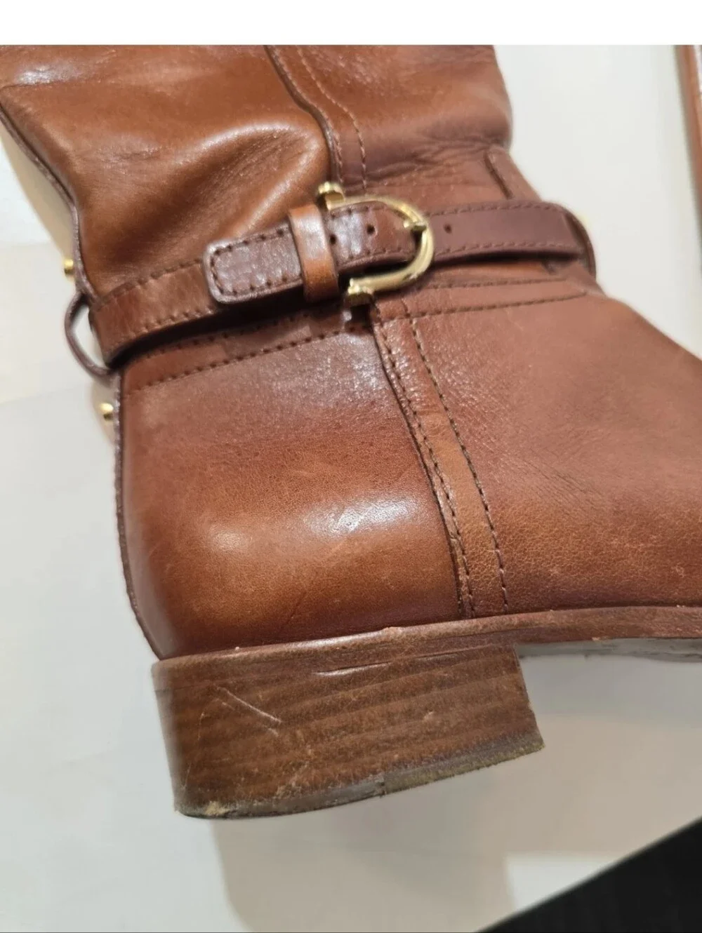Tory Burch Womens Brown Leather Riding Boots - Classic Equestrian Style Size 7.5